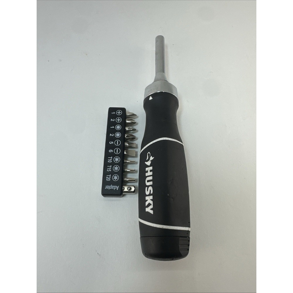 Husky Ratcheting Multi-Bit Screwdriver 10-Piece Set Magnetic Driver - Picture 3 of 3